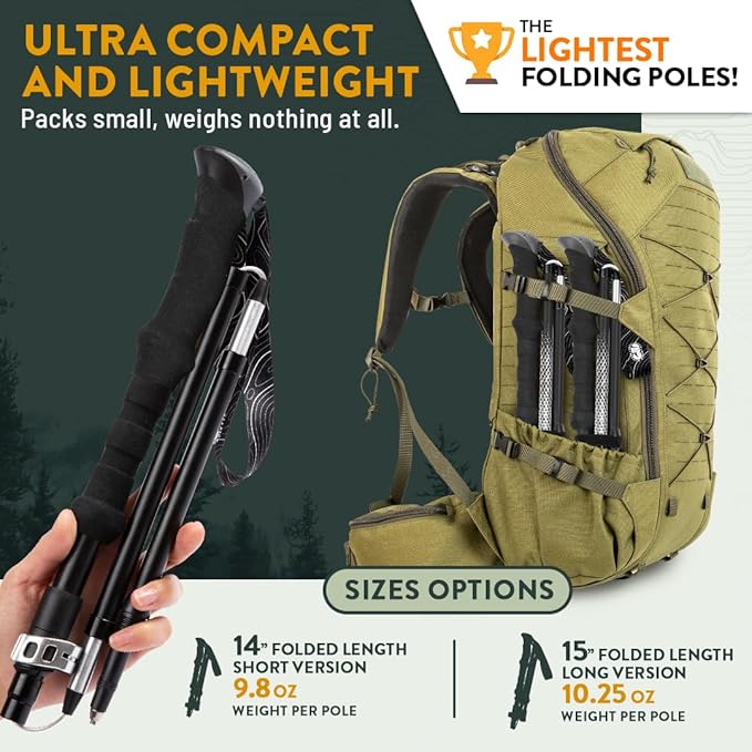 Premium Foldable Hiking Poles by USA Brand - Image 2