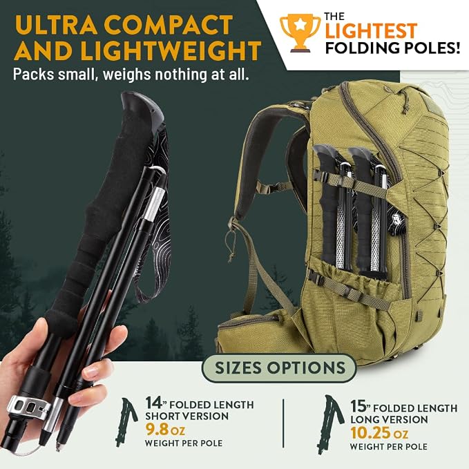 Premium Foldable Hiking Poles by USA Brand - Image 2