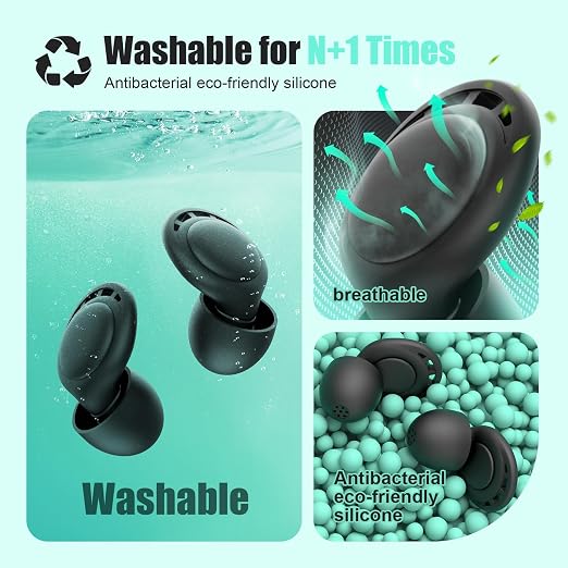 Ear Plugs for Sleeping Noise Reduction, Beinkap Reusable Earplugs Hearing - Image 4
