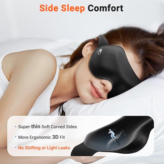 Eye Masks for Sleep Light Blocking: Lightweight 3D Contoured Eye Mask for Lash - Image 3