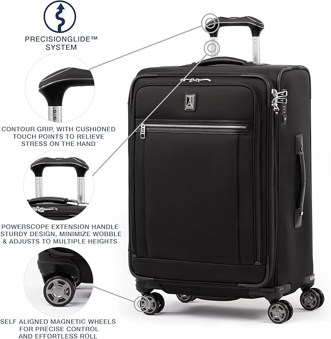 Travelpro Platinum Elite Softside Expandable Checked Luggage, 8 Wheel Spinner - Image 2