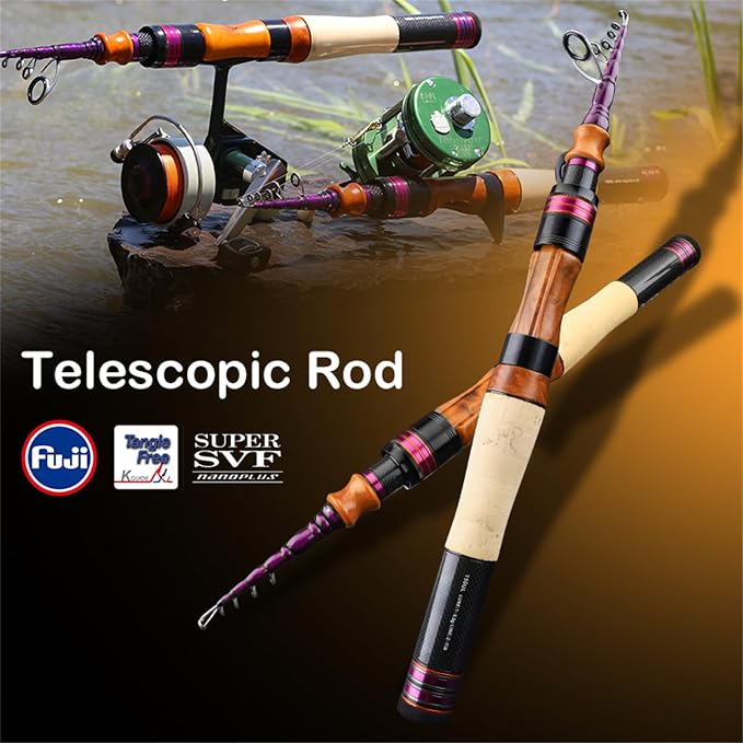 PURELURE Telescopic Fishing Rod Spinning & Casting, Fuji Alconite Ring - Image 5