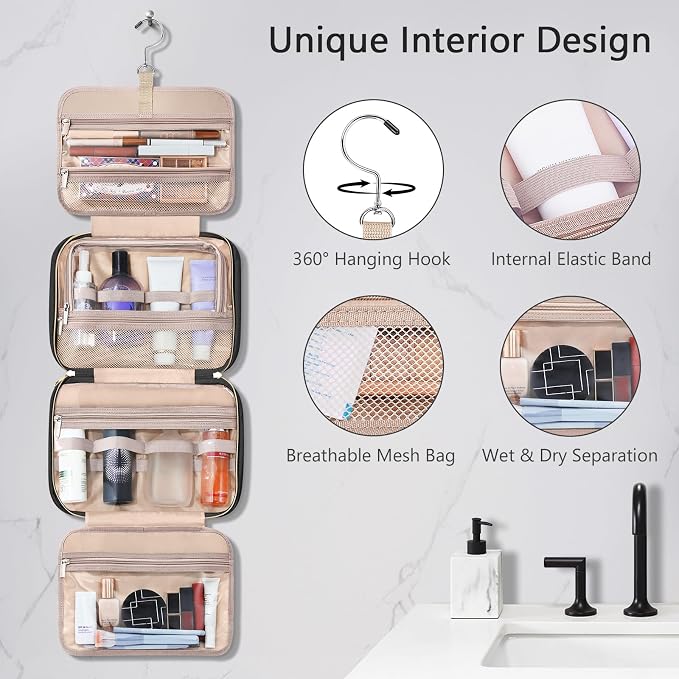 Wedama Toiletry Bag for Women, Hanging Travel Toiletry Bag - Image 5