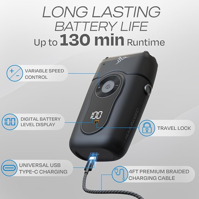 HUMMINGBIRD MK2 Compact Foil Shaver – No Nick, No Cut, No Razor Burn Face Shaver - Image 3