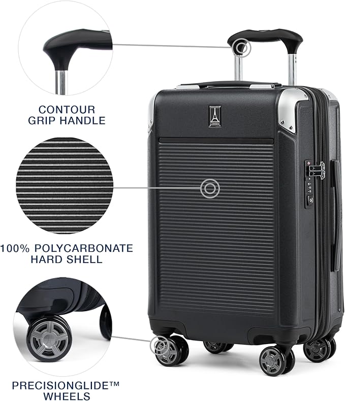 Travelpro Platinum Elite Hardside Expandable Carry on Luggage, 8 Wheel Spinner - Image 3