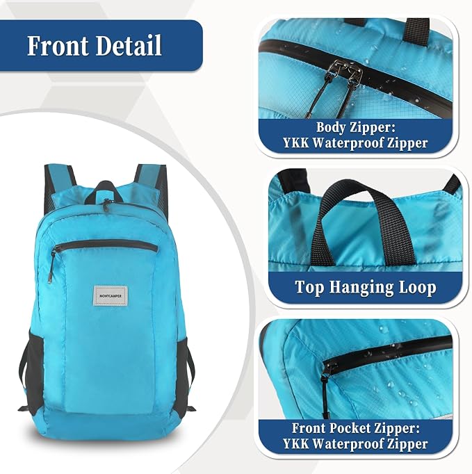 Hiking Daypack - Lightweight & Water-Resistant Portable Backpack - Image 4