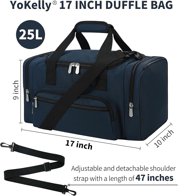 Small Duffel Bag 17 inch Carry On Weekender Bag - Image 6