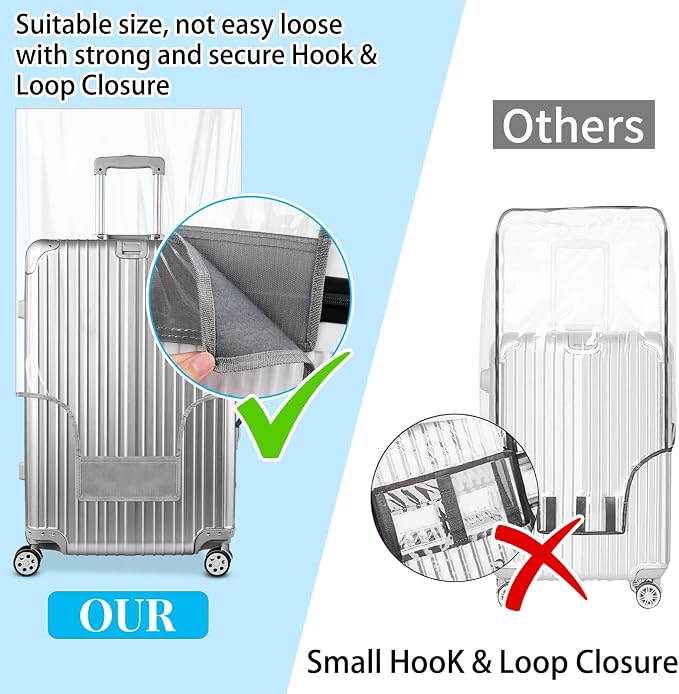 Yotako Clear PVC Suitcase Cover Tough Protector, 26 Inch Luggage Covers - Image 2