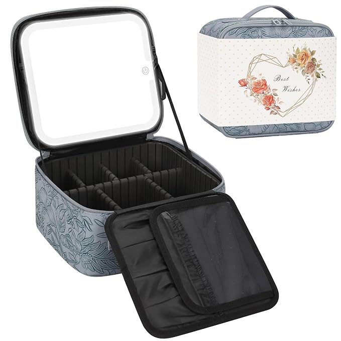 Relavel Travel Makeup Bag With LED Mirror - Image 9