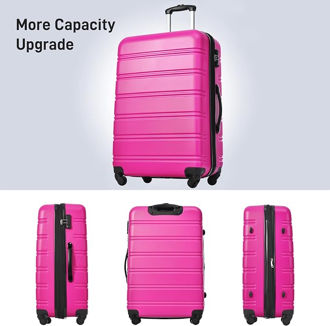 Merax Luggage sets of 13 Piece 16 20 20 28 IN Carry on Luggage Hard Case Pink - Image 7