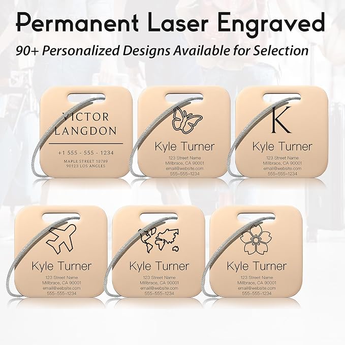 Customized Stainless Steel Luggage Tags: Personalize Your Suitcases, and Bags - Image 5