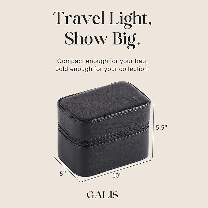 Galis Luxury Watch Case for Men High End Portable 2-Slot Watch Holder and Watch - Image 4