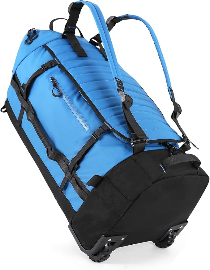 Rolling Duffle Bag with Wheels, 86L 30”Folding Duffle Backpack with 2 Wheels by XTMZ