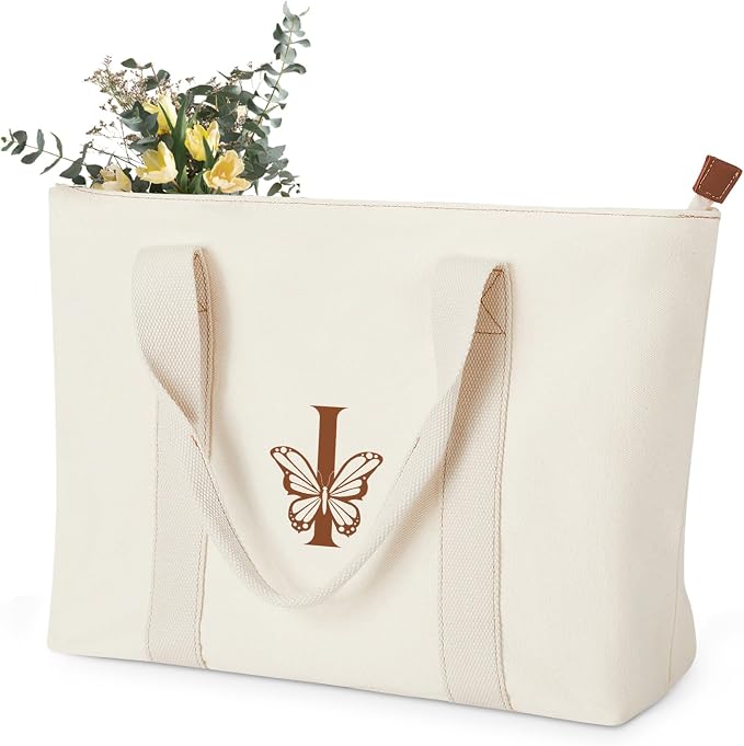 AW BRIDAL Monogram Canvas Tote Bag - Image 9