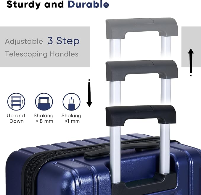 SHOWKOO Luggage Sets 3 Piece 100% PC Ultra Tough Hardside Expandable Suitcases - Image 5