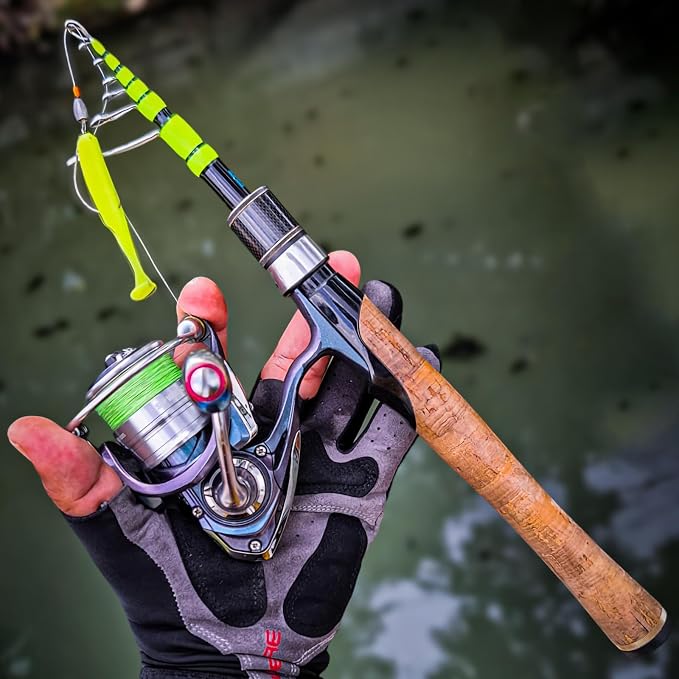 PURELURE Fishing Rod Telescopic, Carbon Fiber Spinning Casting Travel Rod - Image 8