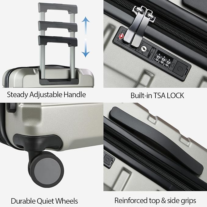 KROSER Hardside Expandable Carry On Luggage - Image 4