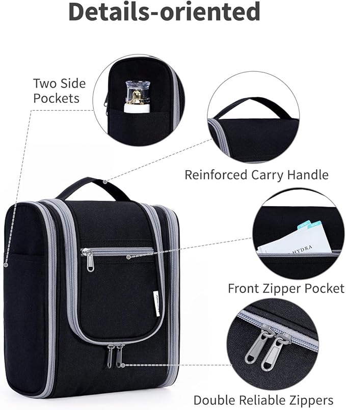 Narwey Small Hanging Travel Toiletry Bag Cosmetic Make Up Organizer - Image 5