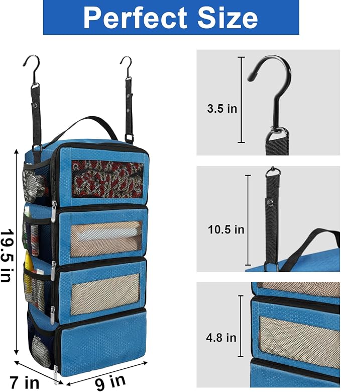 Suitcase Organizer, Travel Luggage Organizer Portable Hanging Travel Shelves - Image 4
