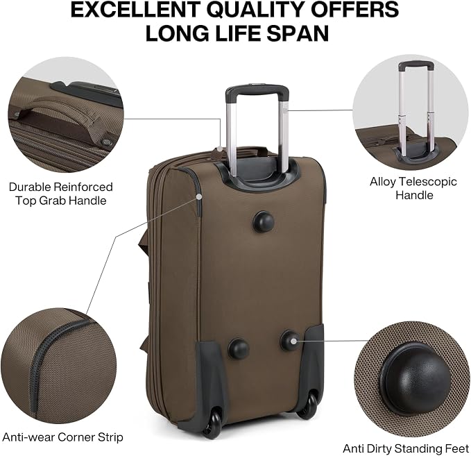 Hanke Expandable Carry On Luggage Suitcases - Image 8