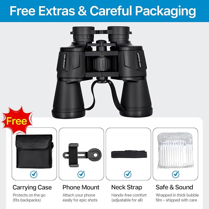20x50 High Power Binoculars for Bird Watching 28mm Large Eyepiece Life - Image 6