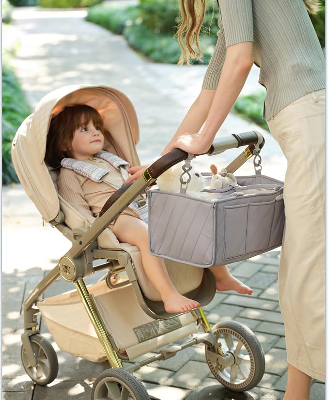 Baby Diaper Caddy with Tissue Pocket, Travel & Car, Baby Essentials Changing - Image 8