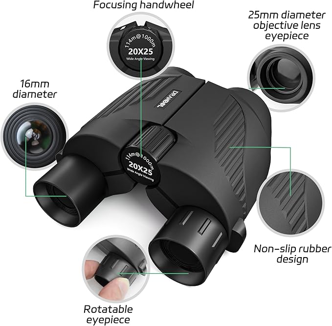 20X25 Small Binoculars for Adults and Kids, Large Eyepiece Binoculars for Bird - Image 4
