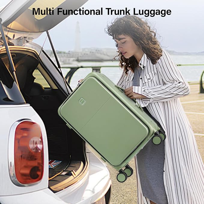 Hanke 24 Inch Luggage with Cup Holder and Charge, Top Opening Hard Shell - Image 10