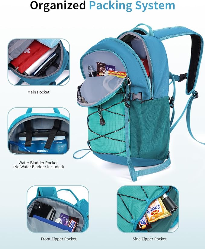 ECOHUB Small Hiking Backpack for Men Women, 20L Lightweight Travel Backpacks - Image 3