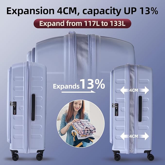 2 Pieces 19/29 Luggage Sets, 19 Inch Carry On Luggage - Image 4