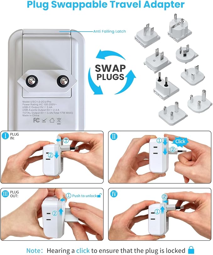 VINTAR Universal Travel Adapter Kit, International Power Adapter - Image 3