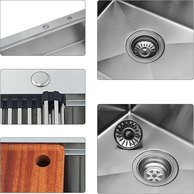 Kitchen Sink, 33 x 22 Drop in Kitchen Sink 16 Gauge Stainless Steel Kitchen - Image 5