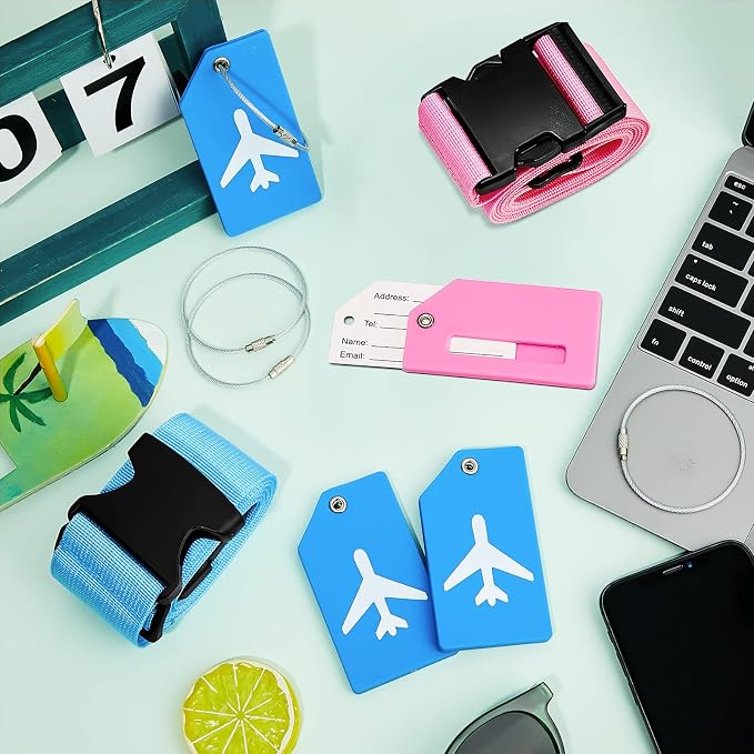 Weewooday 8 Pcs Luggage Straps Suitcase Tags Set - Image 7