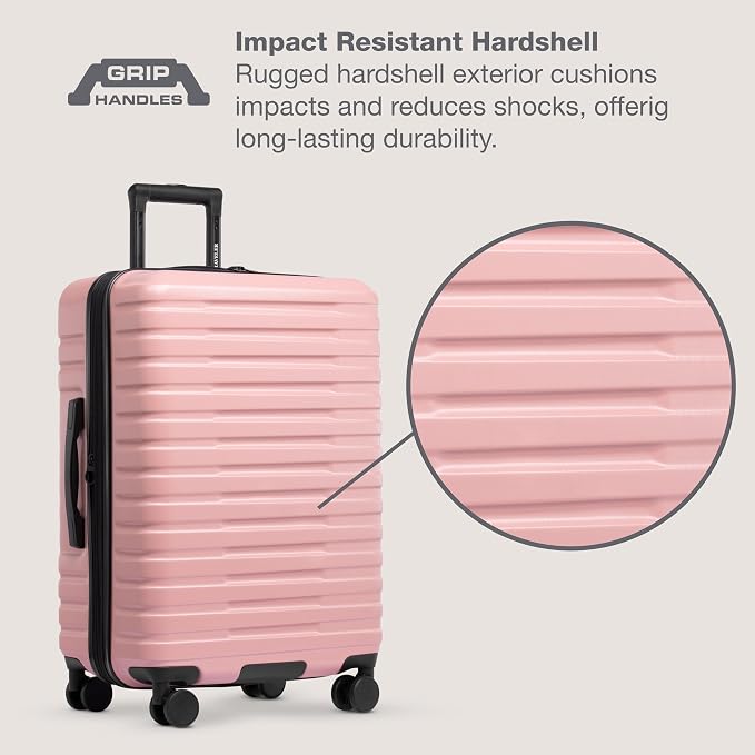 U.S. Traveler Boren Polycarbonate Hardside Rugged Travel Suitcase Luggage - Image 3