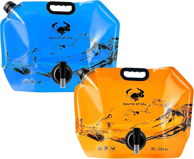 Collapsible 8L Water Storage Bag, BPA-Free Portable Folding Water Jug by MrBulloc