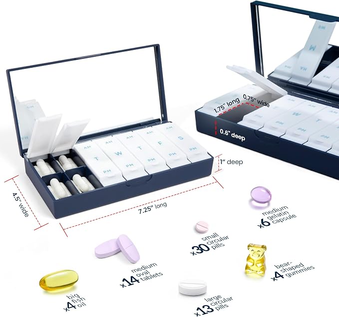 PORT X POLISH Designer Weekly Pill Box Organizer | Compact, Stylish 7-Day - Image 7