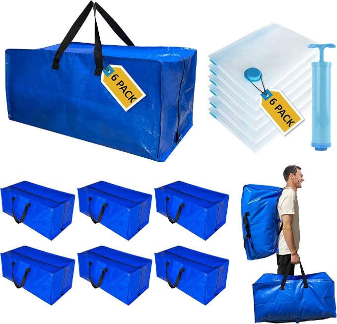 12 Pack Heavy Duty Extra Large Moving Bags by MattEasy