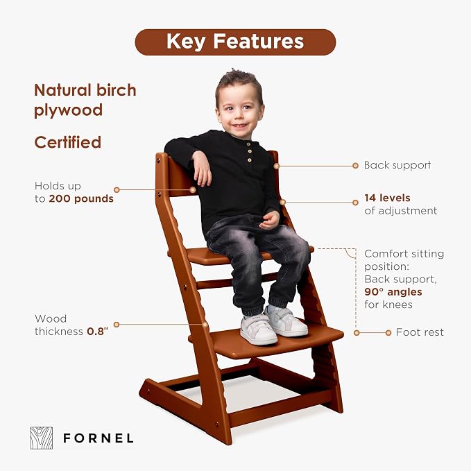 FORNEL Adjustable Wooden High Chair - Image 3