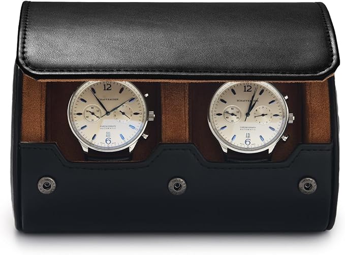 Oirlv Premium Leather Watch Roll Travel Case 2-Slot Watch Box - Image 5