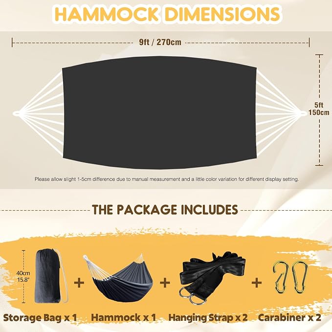 ANYOO Cotton Hammock Portable Camping Hammocks - Image 3