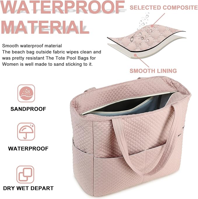 Beach Pool Bags Tote for Women Ladies Large Gym Tote Carry On Bag - Image 6