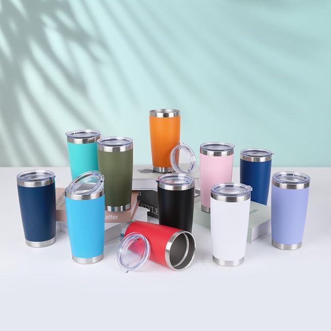 HASLE OUTFITTERS 20oz Stainless Steel Tumblers Bulk, Insulated Travel Cup - Image 6