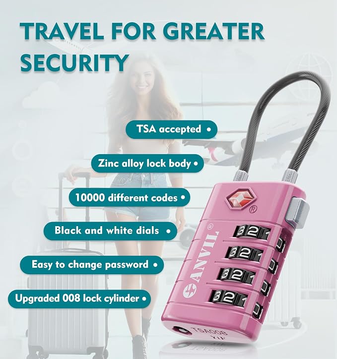 ANVIL 4 Digit Luggage Locks, TSA Locks - Image 5