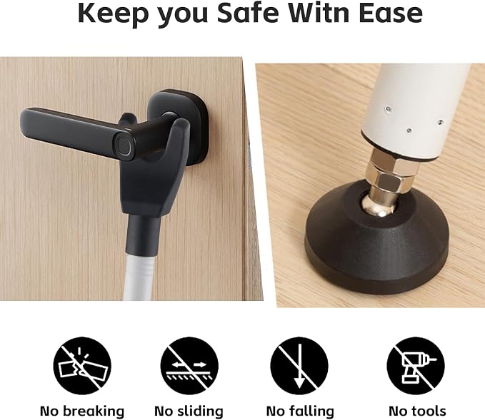 2 Pack Door Security Bar & Sliding Patio Door Lock Bar – Heavy Duty Adjustable - Image 8
