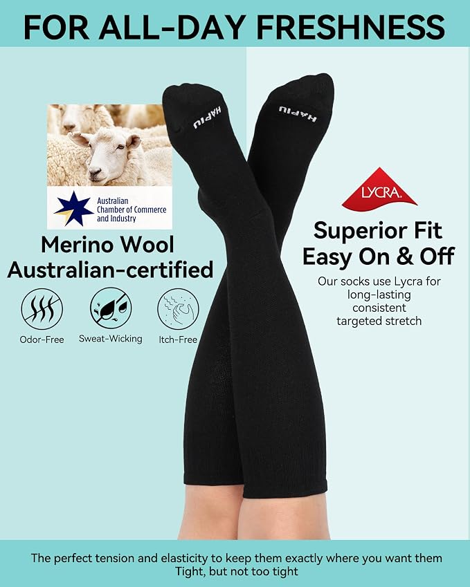 HAPIU Merino Wool Soft Compression Socks - Image 4