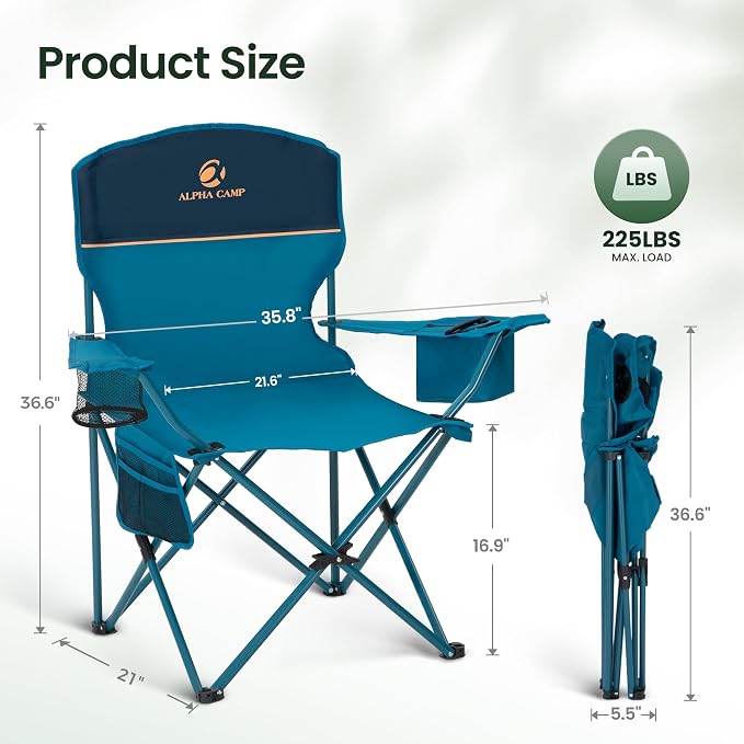 HIGH POINT SPORTS 2 Pack Portable Camping Chair - Image 3