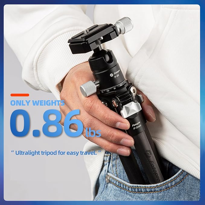 Fotopro Carbon Fiber Mini Tripod Lightweight Compact Travel Tripod - Image 3