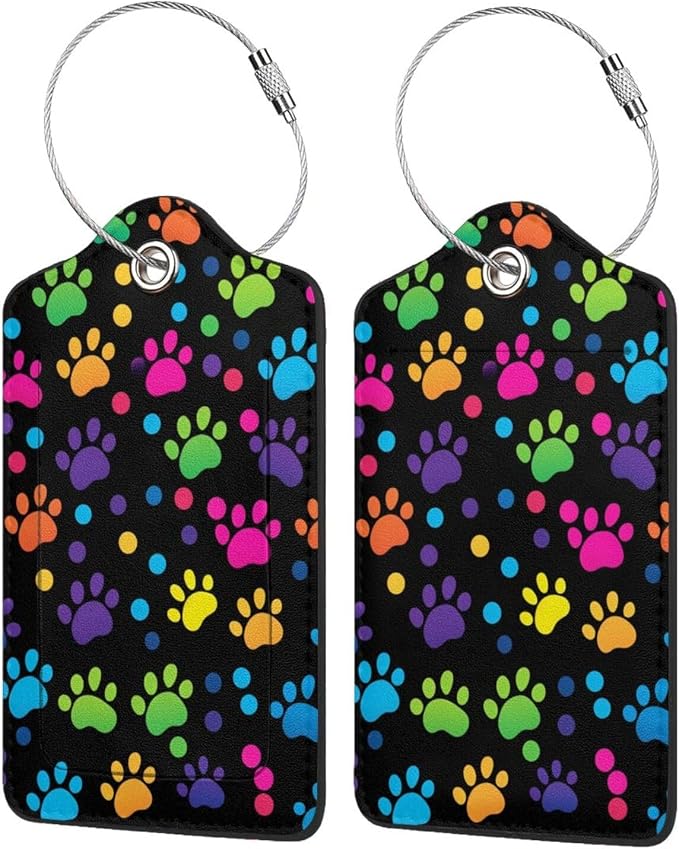 Cute Dog Paws Leather Luggage Tag by Ovitssrk