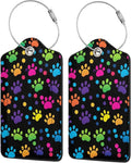 Cute Dog Paws Leather Luggage Tag by Ovitssrk