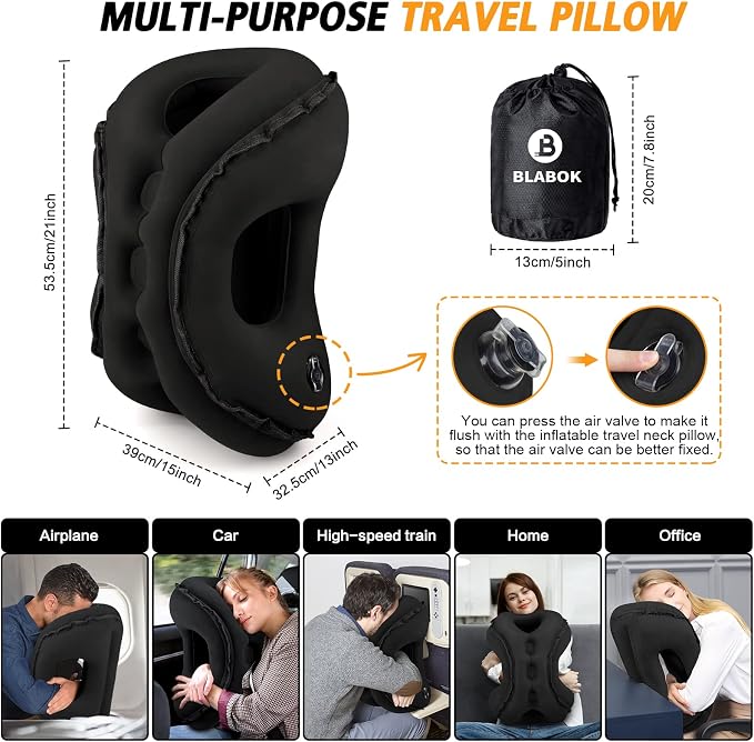Inflatable Travel Pillow, Support Head, Used - Image 6